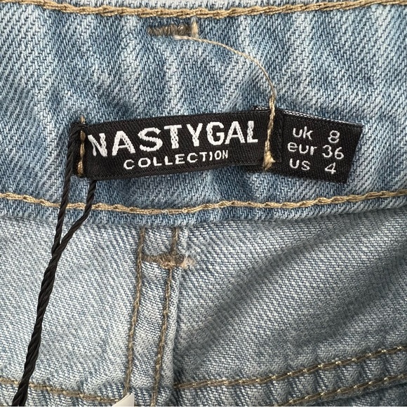 Nasty Gal Two Tone Distressed Mom Jeans NWT - Picture 6 of 9